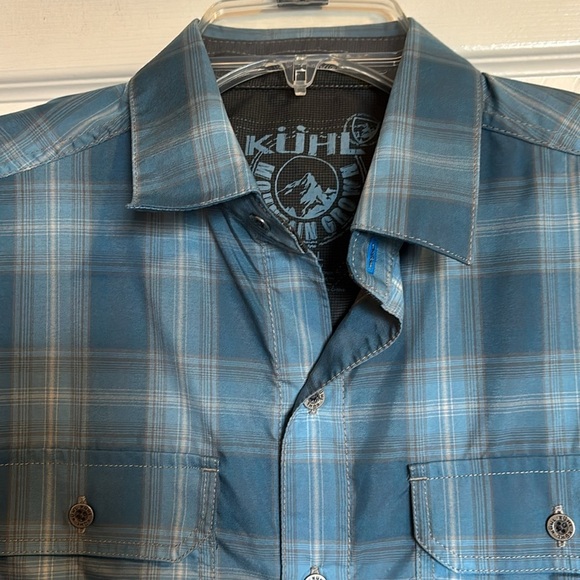 Kuhl men’s blue short sleeve button down shirt size small - Picture 2 of 8